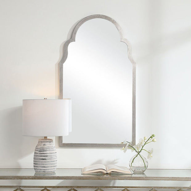 Casa Bella Living Beautiful Arched Top Silver Leaf Mirror