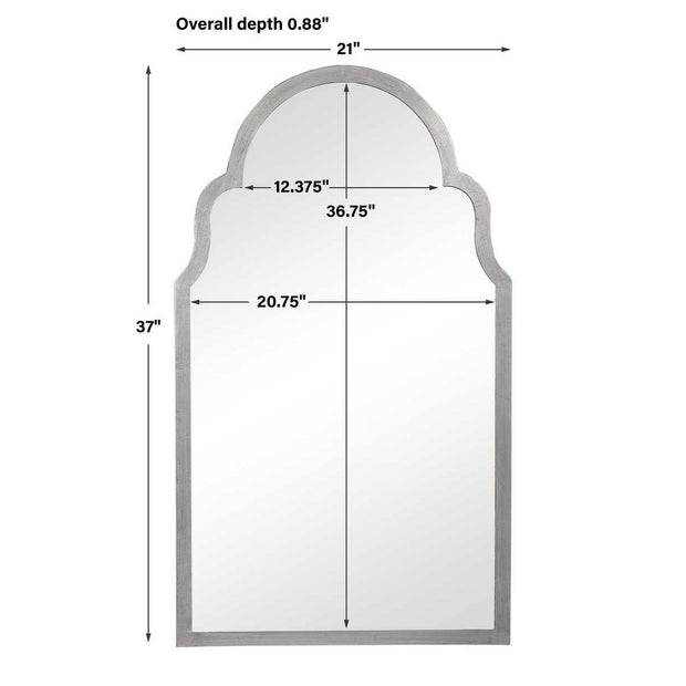 Casa Bella Living Beautiful Arched Top Silver Leaf Mirror