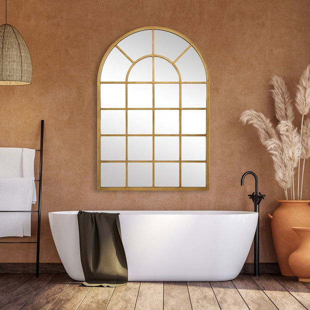 Casa Bella Living Gold Leaf Windowpane Mirror