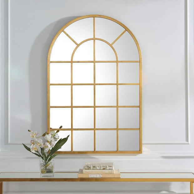 Casa Bella Living Gold Leaf Windowpane Mirror