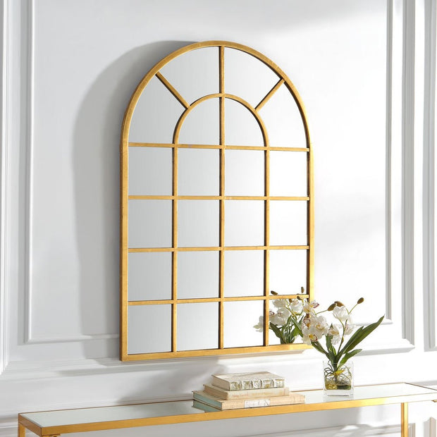 Casa Bella Living Gold Leaf Windowpane Mirror