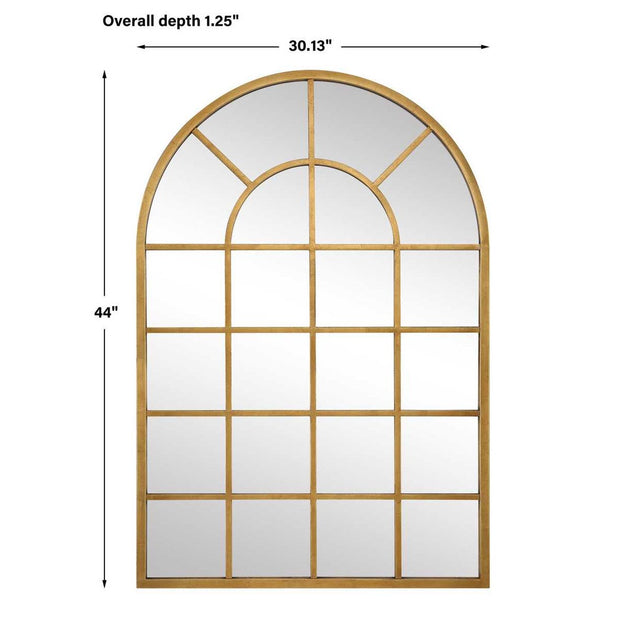 Casa Bella Living Gold Leaf Windowpane Mirror