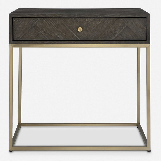 Uttermost Armistead Side Table With Brushed Bass Base