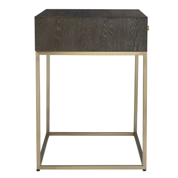 Uttermost Armistead Side Table With Brushed Bass Base