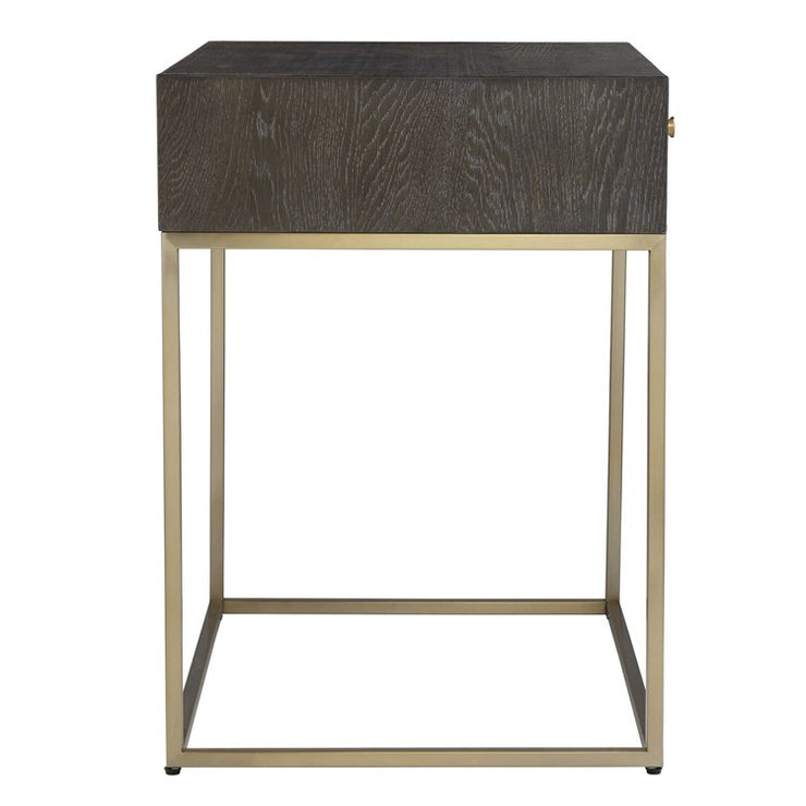 Uttermost Armistead Side Table With Brushed Bass Base