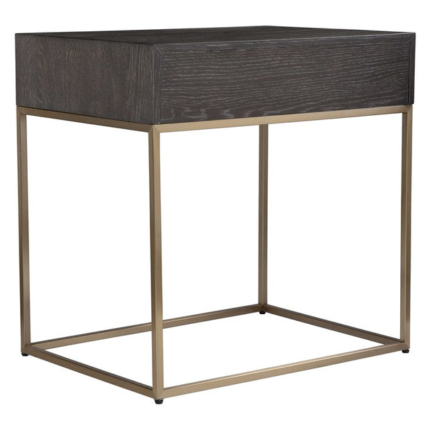 Uttermost Armistead Side Table With Brushed Bass Base