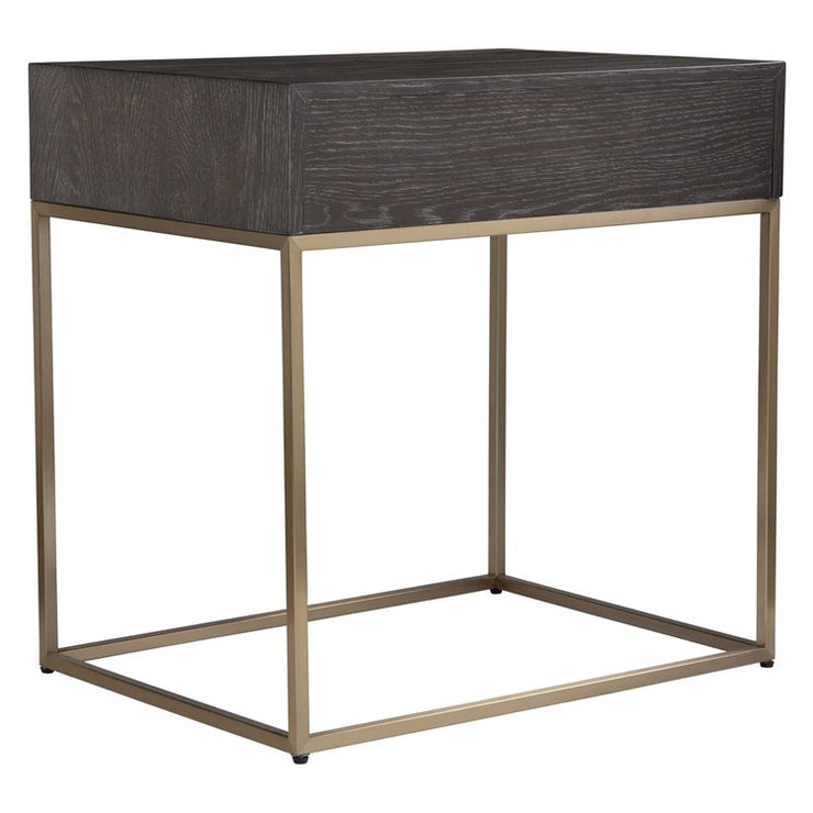Uttermost Armistead Side Table With Brushed Bass Base