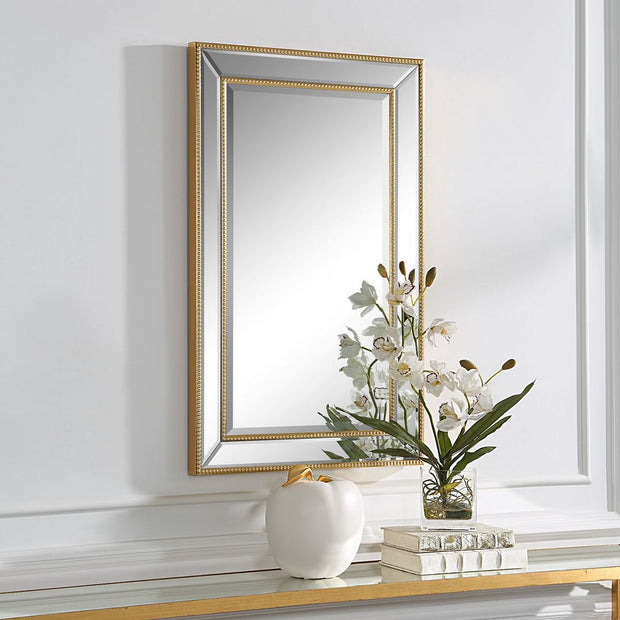 Casa Bella Living Outlining Inner And Outer Gold Framed Mirror
