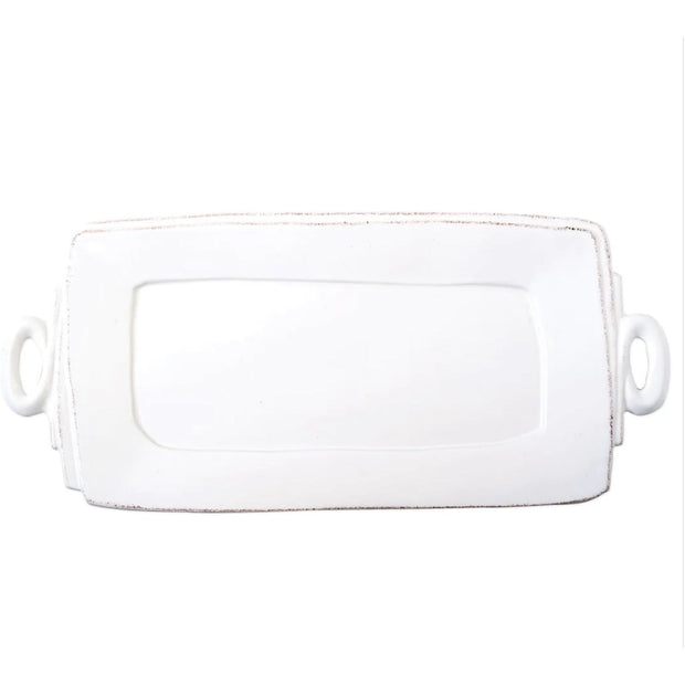 Vietri Lastra White Handled Rectangular Platter ~ Handcrafted Italian Stoneware