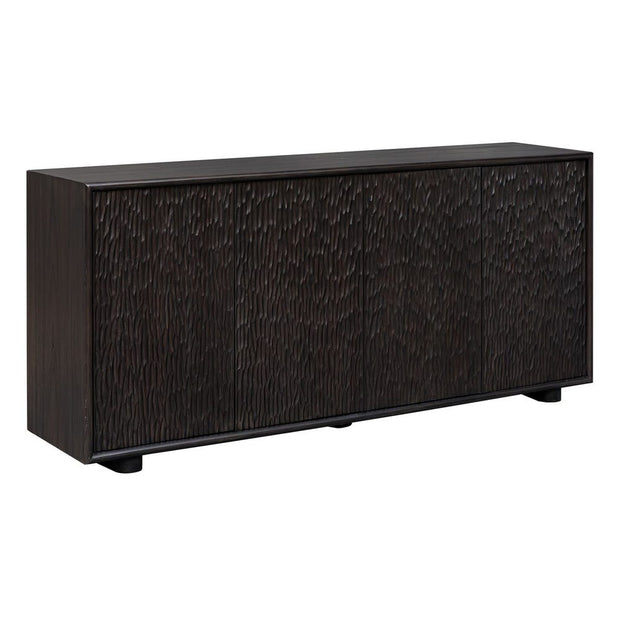 Uttermost Stevenson 4 Door Mindi Ebony Wood Cabinet