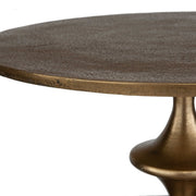 Uttermost Flight Round Antiqued Brass Modern Curved Base Accent Table
