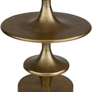 Uttermost Flight Round Antiqued Brass Modern Curved Base Accent Table