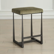 Uttermost Midas Antiqued Bronze Iron Counter Stool With Moss Cushioned Seat
