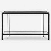 Uttermost Shadow Glass and Black Iron Modern Console Table