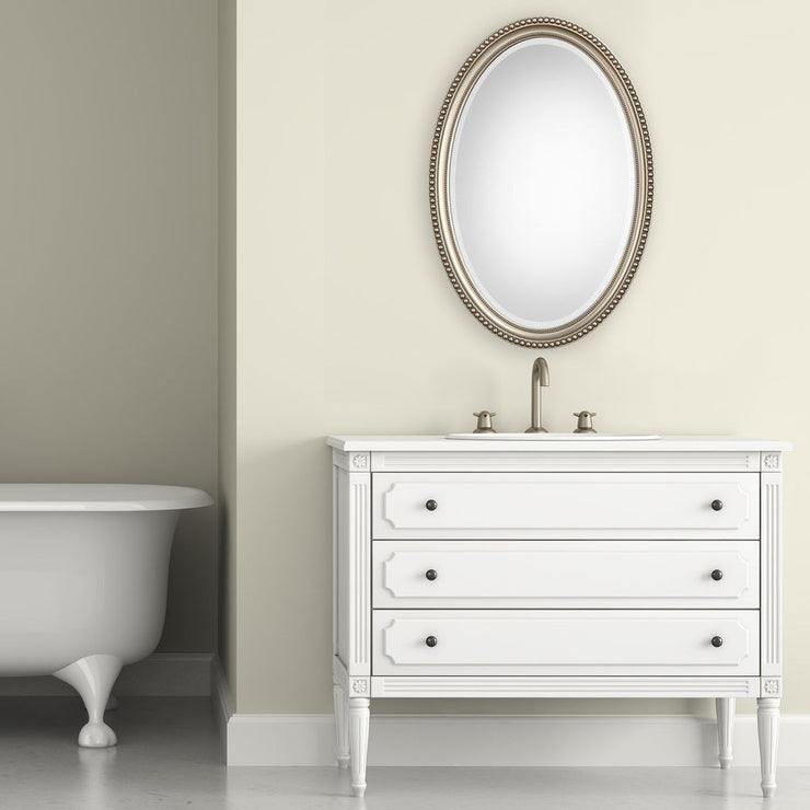 Casa Bella Living Oval Beaded Silver Finish Mirror