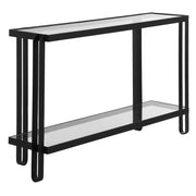 Uttermost Shadow Glass and Black Iron Modern Console Table