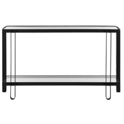 Uttermost Shadow Glass and Black Iron Modern Console Table