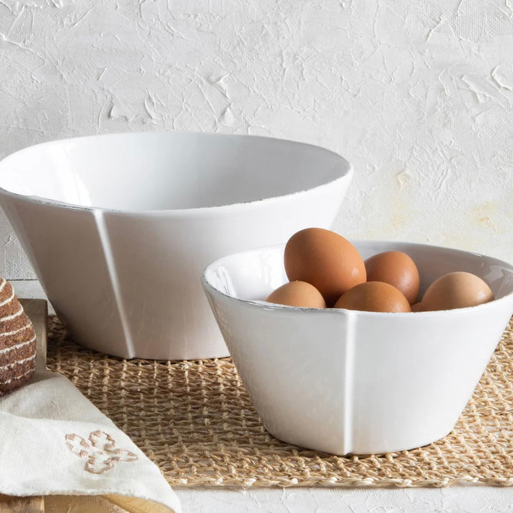Vietri Lastra White Medium Stacking Serving Bowl  ~ Handcrafted Italian Stoneware