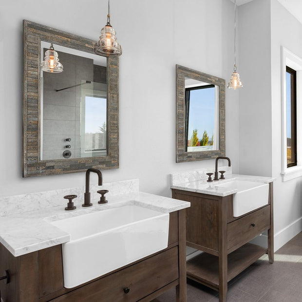 Casa Bella Living Weathered Pine Framed Mirrors