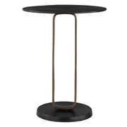 Uttermost Aperture Round Black and Brass Accent Table