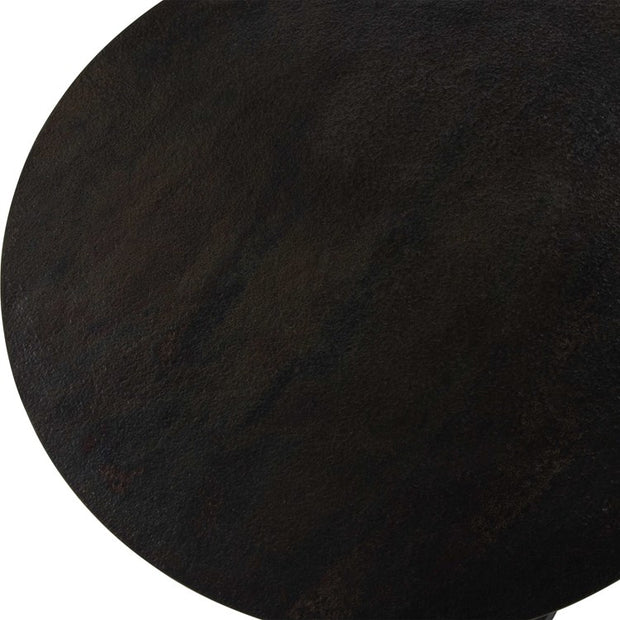 Uttermost Aperture Round Black and Brass Accent Table