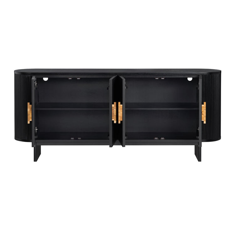Crestview Collection Paloma Rich Black Four- Door Sideboard