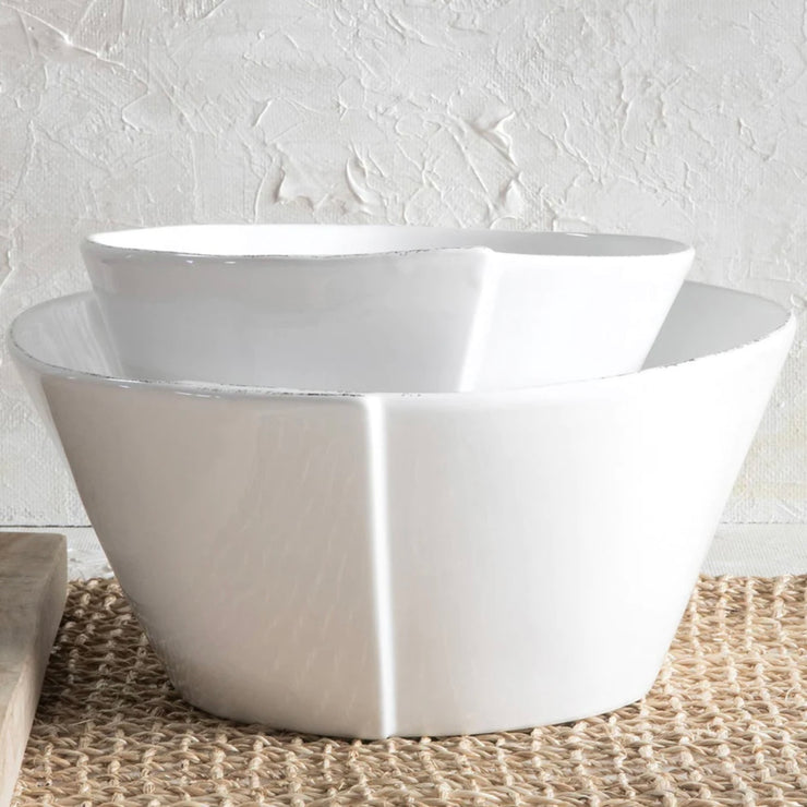 Vietri Lastra White Large Stacking Serving Bowl  ~ Handcrafted Italian Stoneware