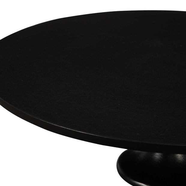 Uttermost Flight Round Black Modern Curved Base Accent Table