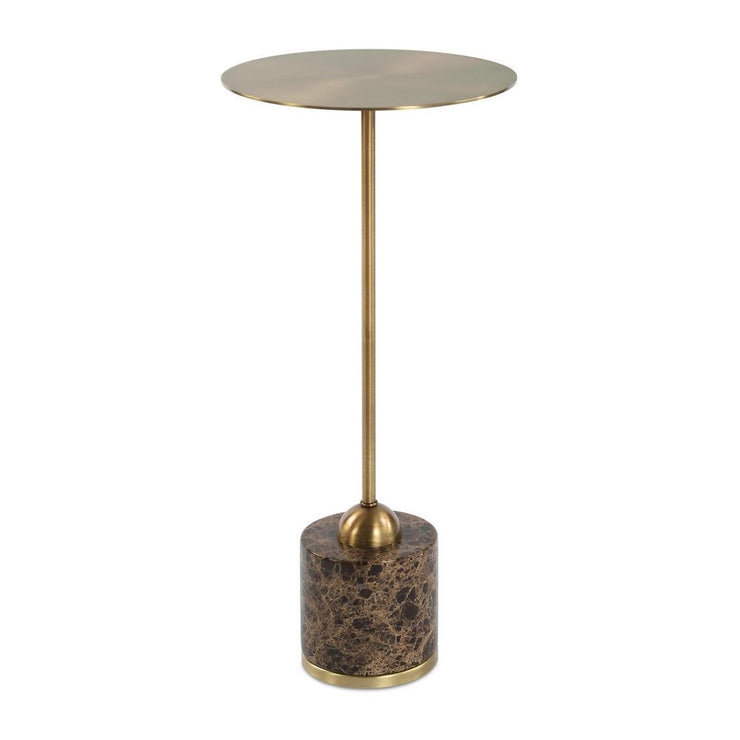 Uttermost Verlin Brushed Brass With Marble Drink Table