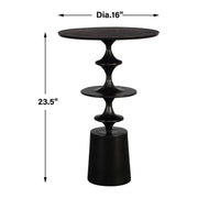 Uttermost Flight Round Black Modern Curved Base Accent Table