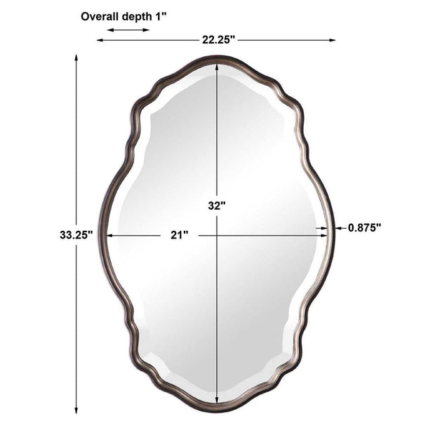 Casa Bella Living Curved Frame Dark Bronze Mirror