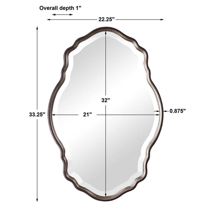 Casa Bella Living Curved Frame Dark Bronze Mirror