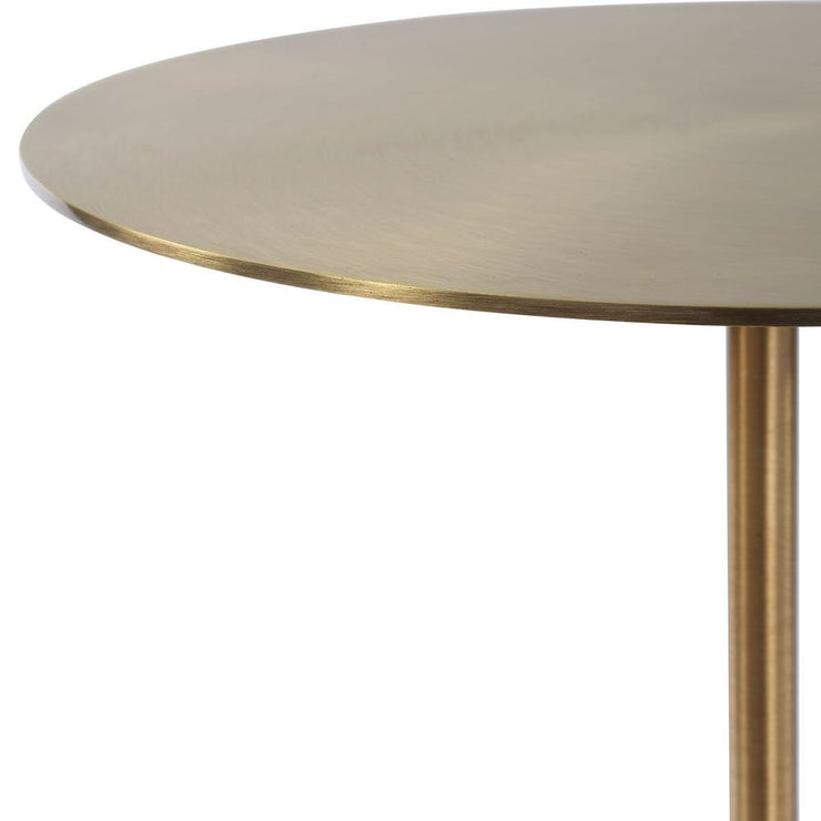 Uttermost Verlin Brushed Brass With Marble Drink Table