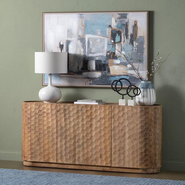 Crestview Collection Gibson Warm Brown Natural Four- Door Sideboard