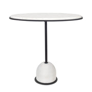 Uttermost Morro White Marble With Black Iron Side Table