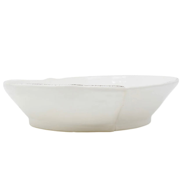 Vietri Lastra White Medium Shallow Serving Bowl ~ Handcrafted Italian Stoneware