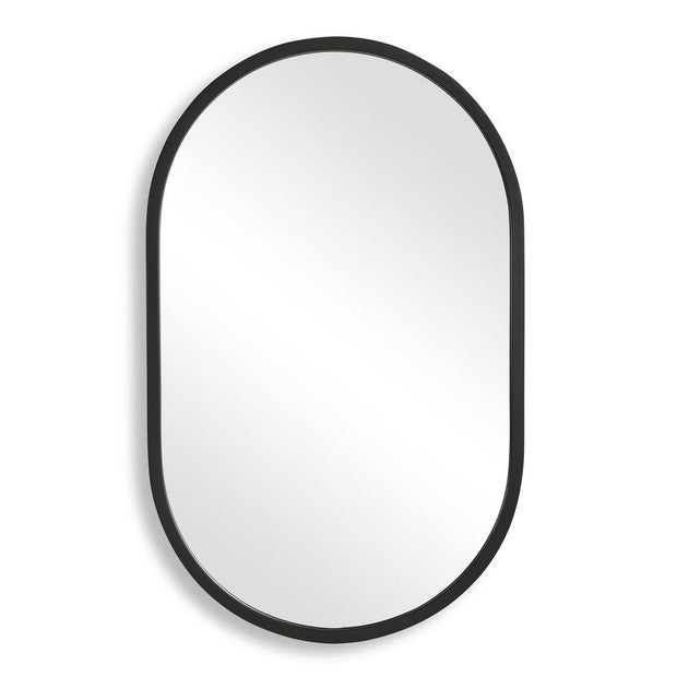 Casa Bella Living Matte Black Framed Oval Shaped Mirror