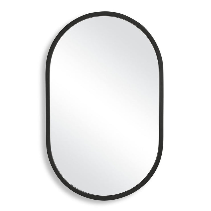 Casa Bella Living Matte Black Framed Oval Shaped Mirror