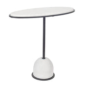 Uttermost Morro White Marble With Black Iron Side Table