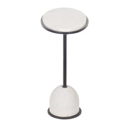 Uttermost Morro White Marble With Black Iron Side Table