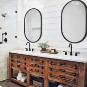 Casa Bella Living Matte Black Framed Oval Shaped Mirror