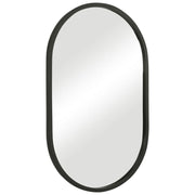 Casa Bella Living Matte Black Framed Oval Shaped Mirror