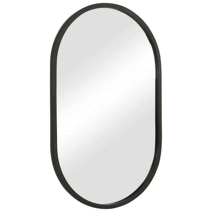 Casa Bella Living Matte Black Framed Oval Shaped Mirror