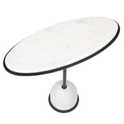 Uttermost Morro White Marble With Black Iron Side Table