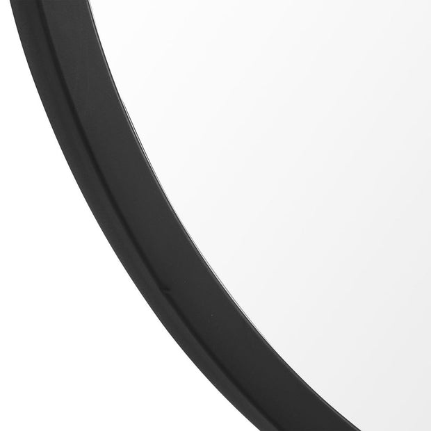 Casa Bella Living Matte Black Framed Oval Shaped Mirror