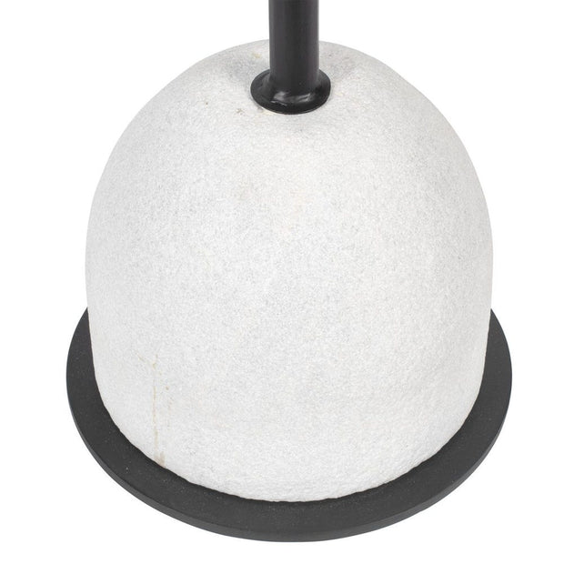 Uttermost Morro White Marble With Black Iron Side Table