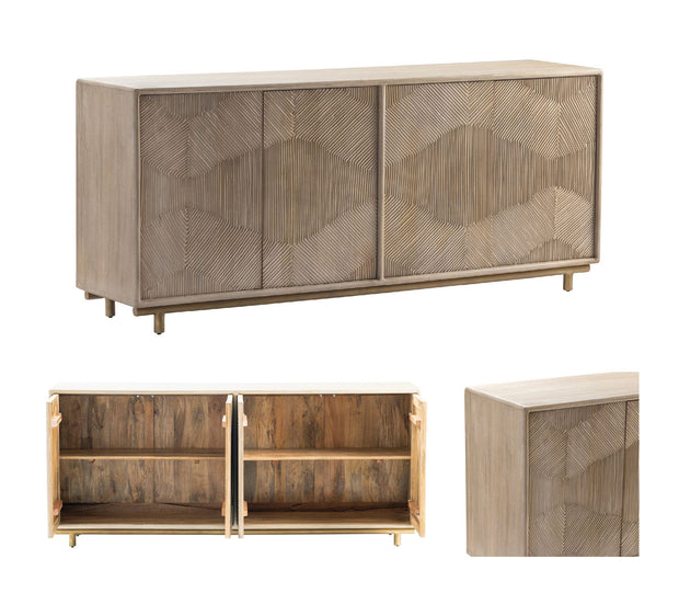 Crestview Collection Brighton Bleached Wood Sideboard