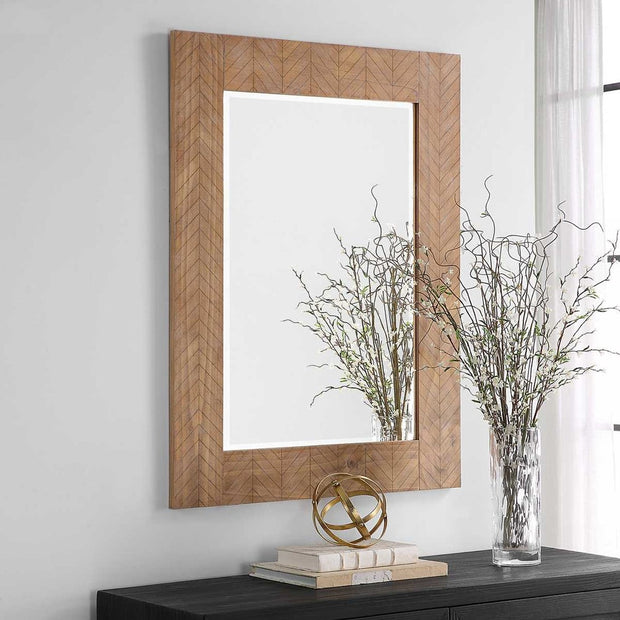 Casa Bella Living Chevron Wood Framed Mirror