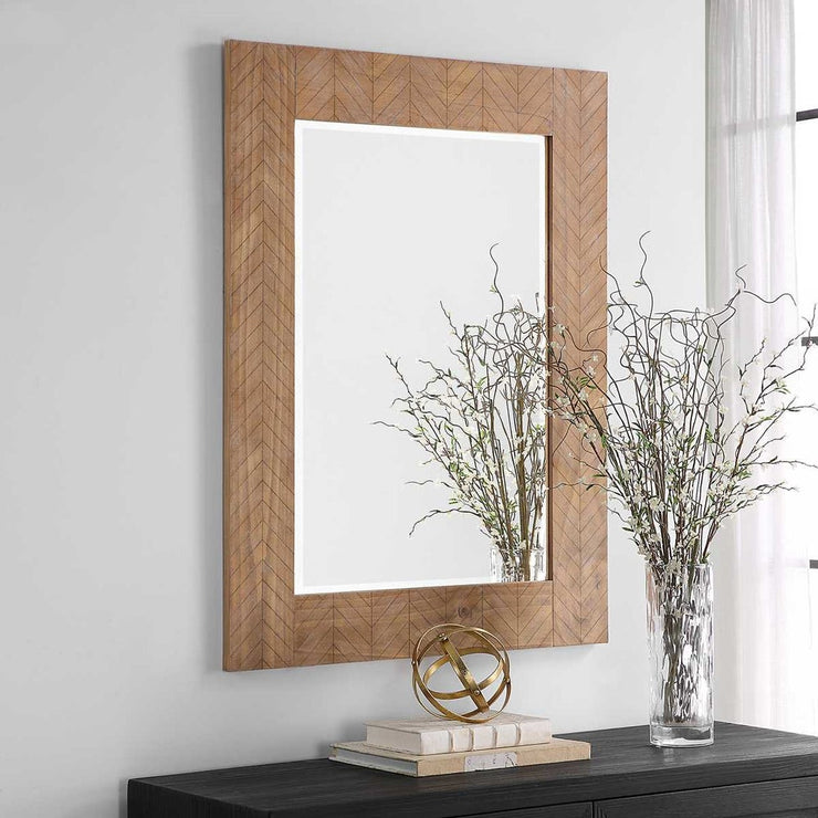 Casa Bella Living Chevron Wood Framed Mirror