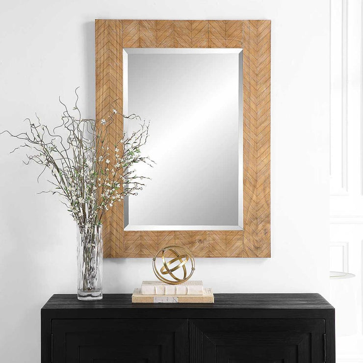 Casa Bella Living Chevron Wood Framed Mirror